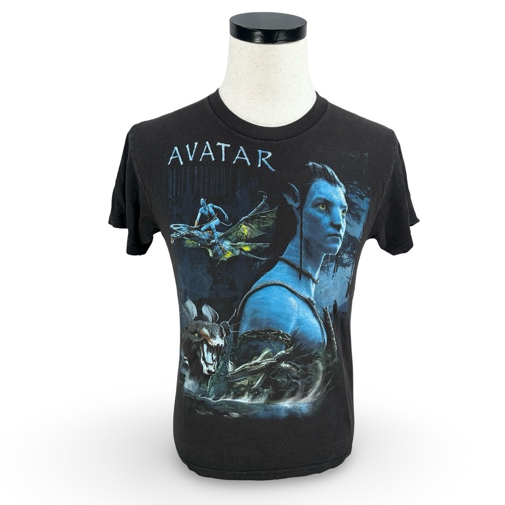 Mens Avatar 2009 Movie Promo T-Shirt Black James Cameron Medium Rare READ